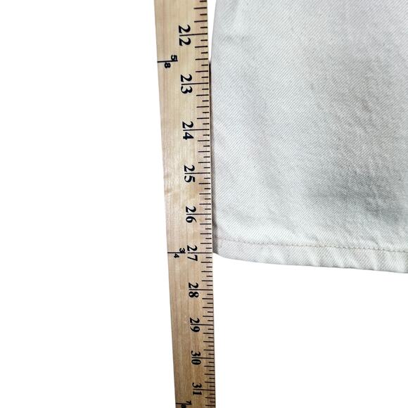 Everlane The Rigid Slouch Jeans Womens 32 Cream Button Fly Straight Leg Denim - Picture 9 of 12